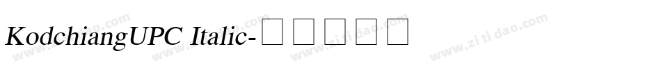 KodchiangUPC Italic字体转换